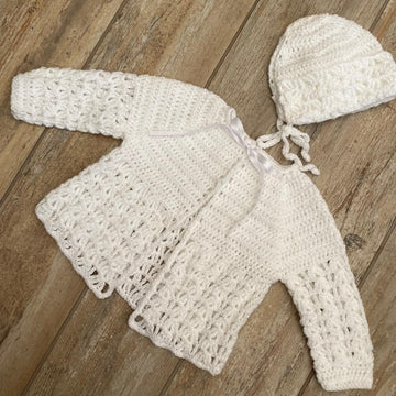 Antique Baby Cardigan and Bonnet