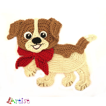 Puppy dog crochet applique pattern