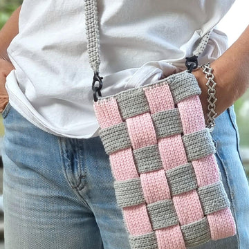 Mobile phone crossbody shoulder bag crochet pattern T3