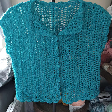Turquoise Vintage Crochet Lace Blouse