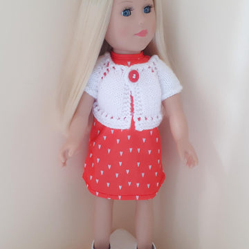 White Cardigan for Doll