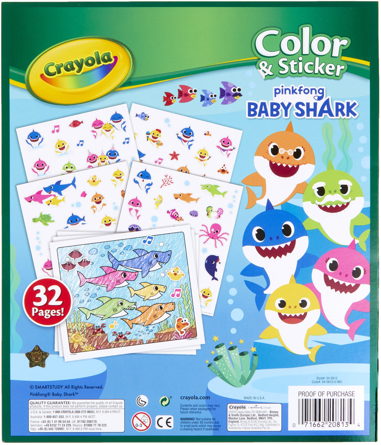Crayola Color N' Sticker Pages - Baby Shark