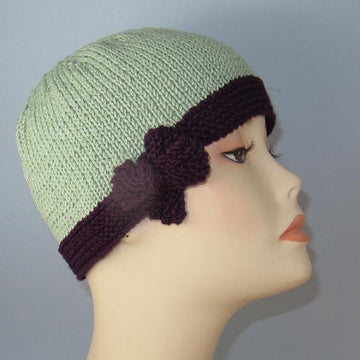 Tie Up Bow Beanie Circular Knitting Pattern