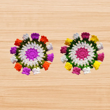 Crochet Lotus Flowers Coaster Pattern (PDF Download + Video Tutorial).