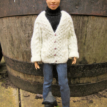 1:6th scale Man's Aran cardigan