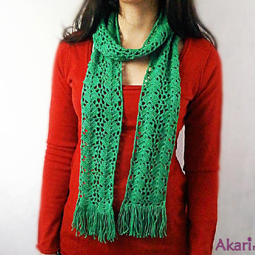 Pyramids lacy fringed scarf_ M16