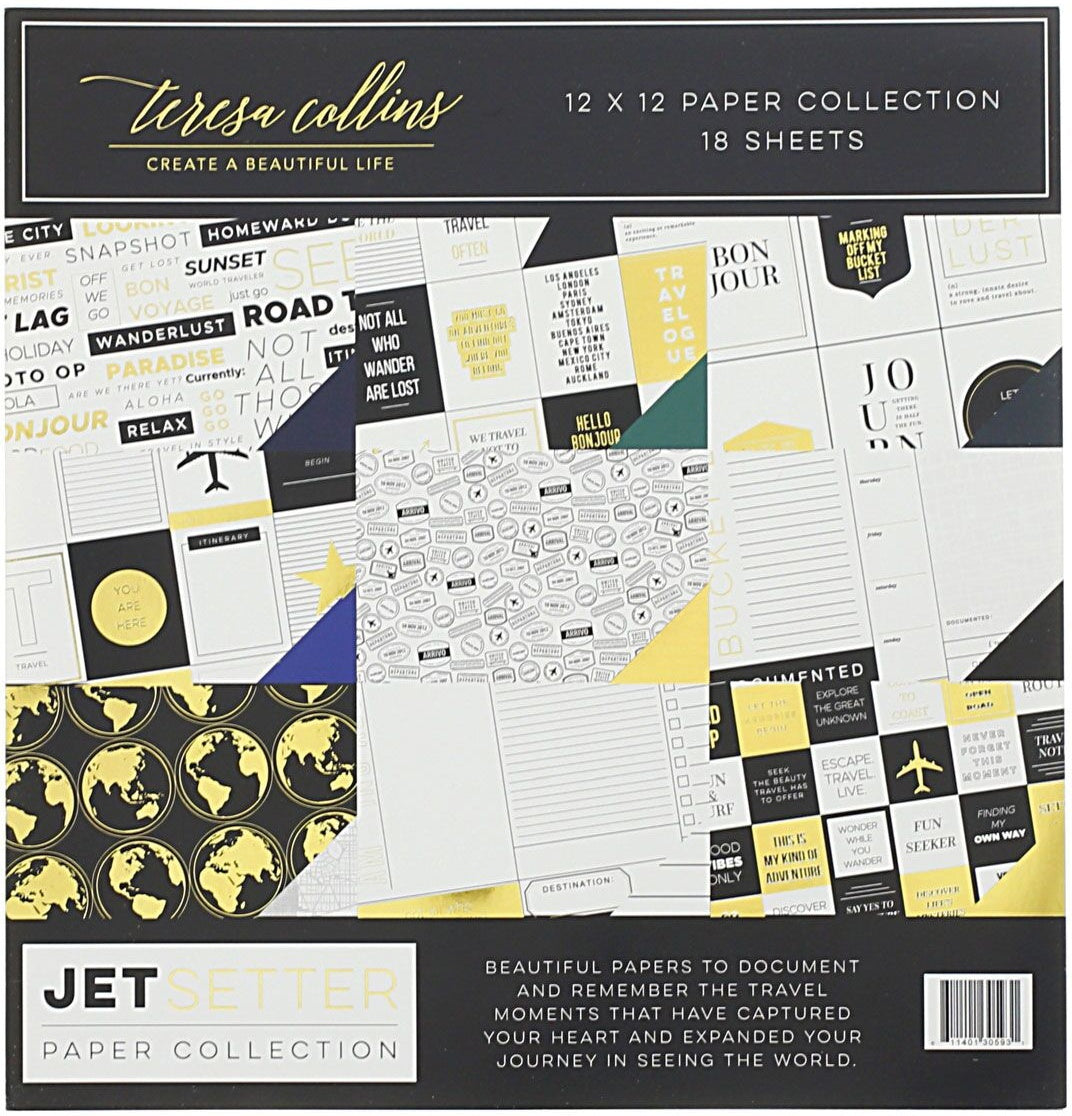 Teresa Collins Paper Collection 12"X12" 18/Pkg - Jetsetter, 9 Designs/2 Each