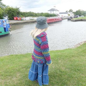 "Waterways" Flower Cable Sweater