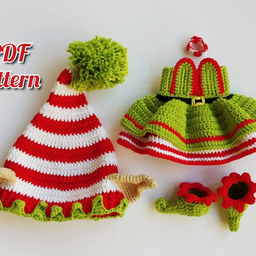 Crochet doll pattern amigurumi Astrid, Amigurumi doll base, Christmas Elf doll pattern (English, Deutsch, Français)