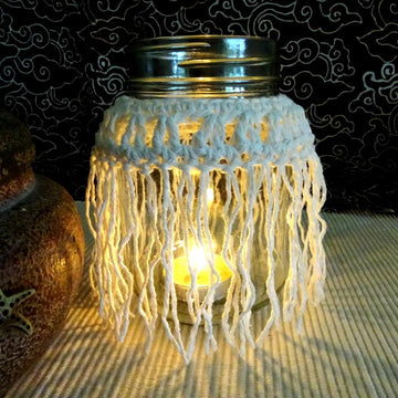 Crochet Boho Candle Cozy Trio