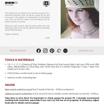 Adeline crochet lace hat