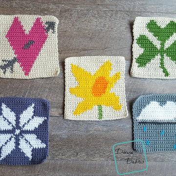 8" Tapestry Daffodil Afghan Square