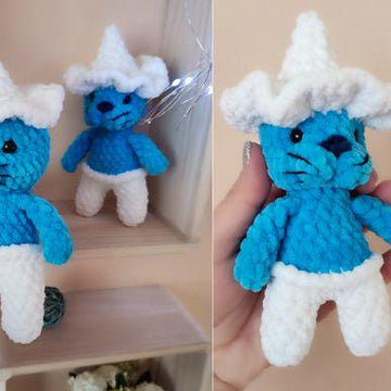 Crochet Pattern Smurfcat mushroom plushie toy
