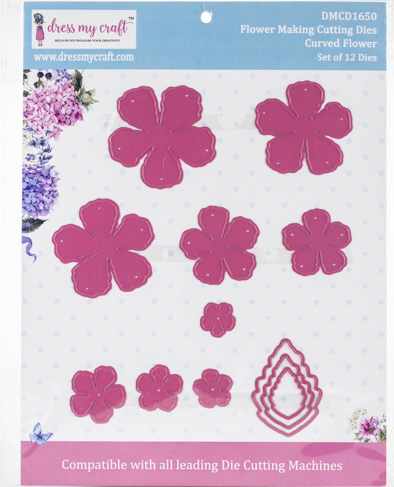 Dress My Craft Dies - Curved Flower .63" To 2"