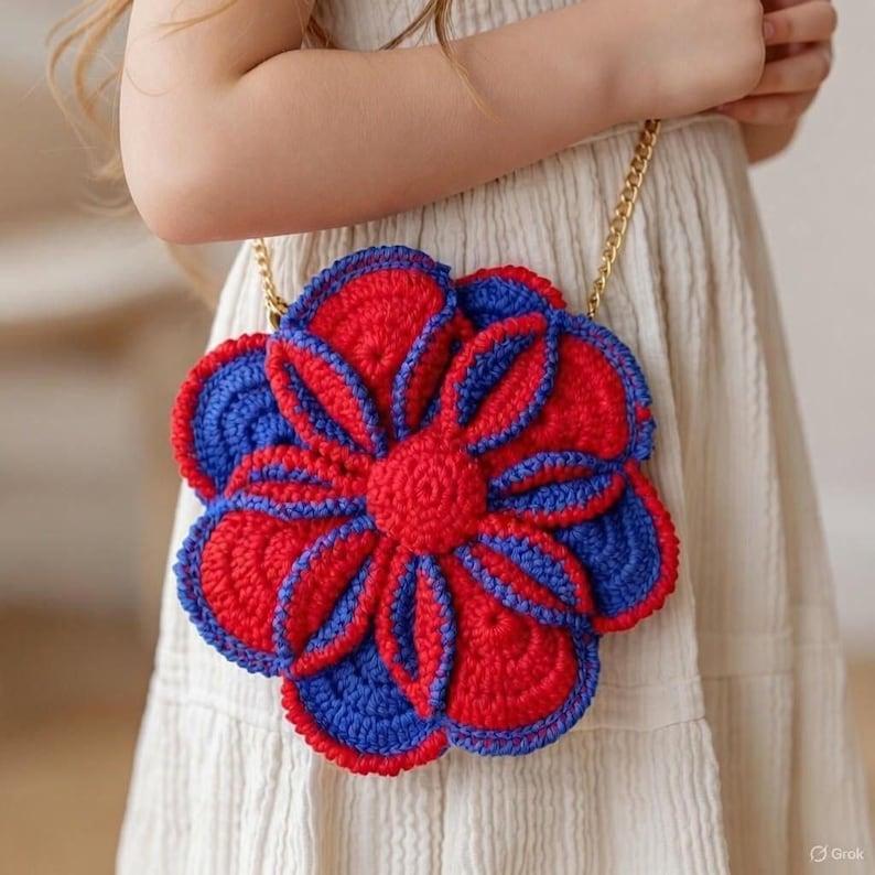 Crochet 3D Flower Bag Pattern – Layered Handbag PDF + Video Tutorial