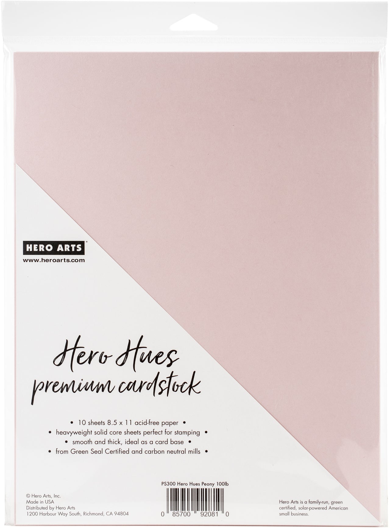 Hero Arts Hero Hues Premium 8.5"X11" Cardstock 10/Pkg - Peony