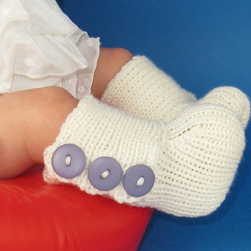 Baby All Rib 3 Button Booties (Bootees)