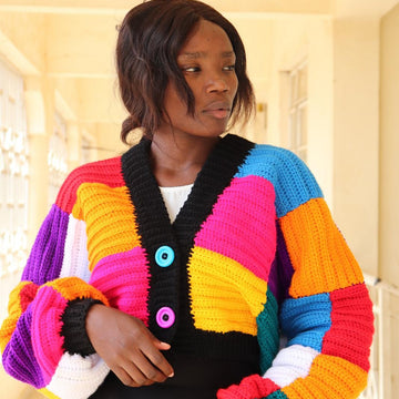 Cheerful crochet Patchwork Cardigan
