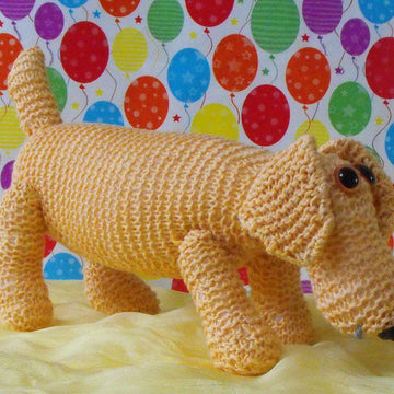 NURSERY SAUSAGE DOG TOY KNITTING PATTERN - MADMONKEYKNITS