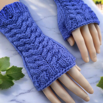 Easy Cable Knit Fingerless Gloves
