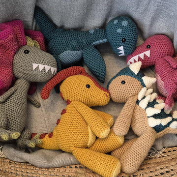 Dinosaur Set Collection Ankylosaurus Dilophosaurus Parasaurolophus Plesiosaurus Spinosaurus crochet amigurumi Jurassic