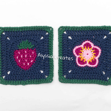 Strawberry Themed Granny Squares