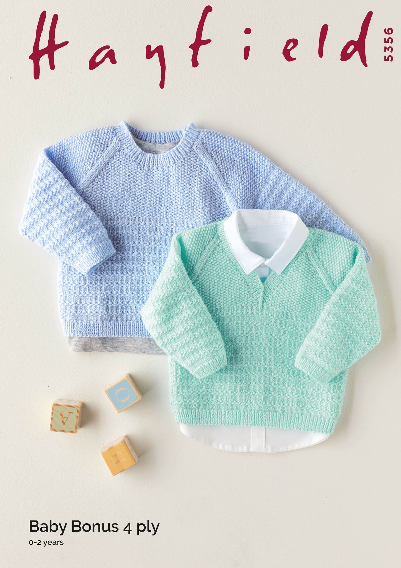 Babies Round & V Neck Sweaters in Hayfield Baby Bonus 4 Ply  - 5356 - Leaflet