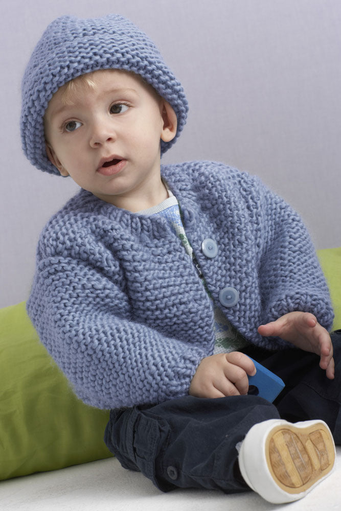 Oakwood Cardigan and Hat in Lion Brand Alpine Wool - 90531AD