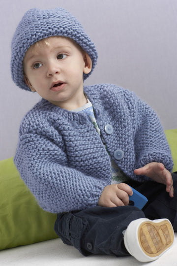 Oakwood Cardigan and Hat in Lion Brand Alpine Wool - 90531AD