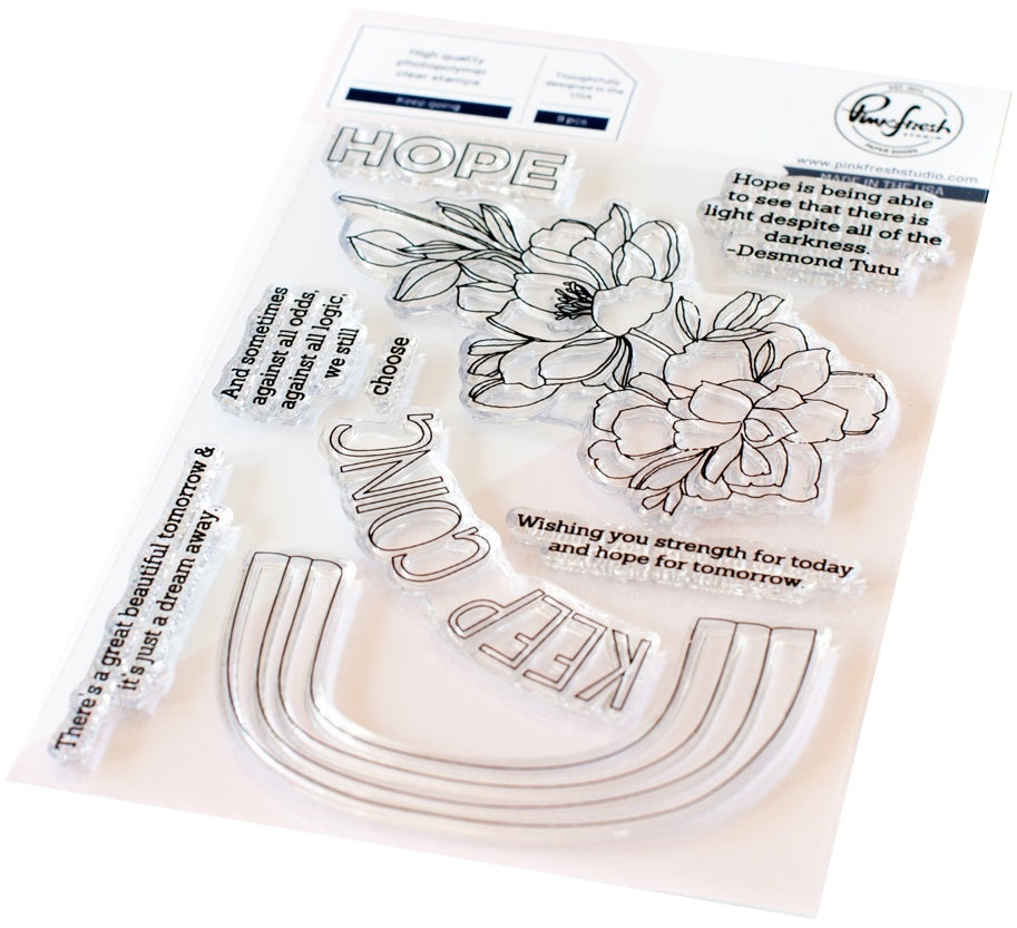 Pinkfresh Studio Clear Stamp Set 4"X6" - Keep Going