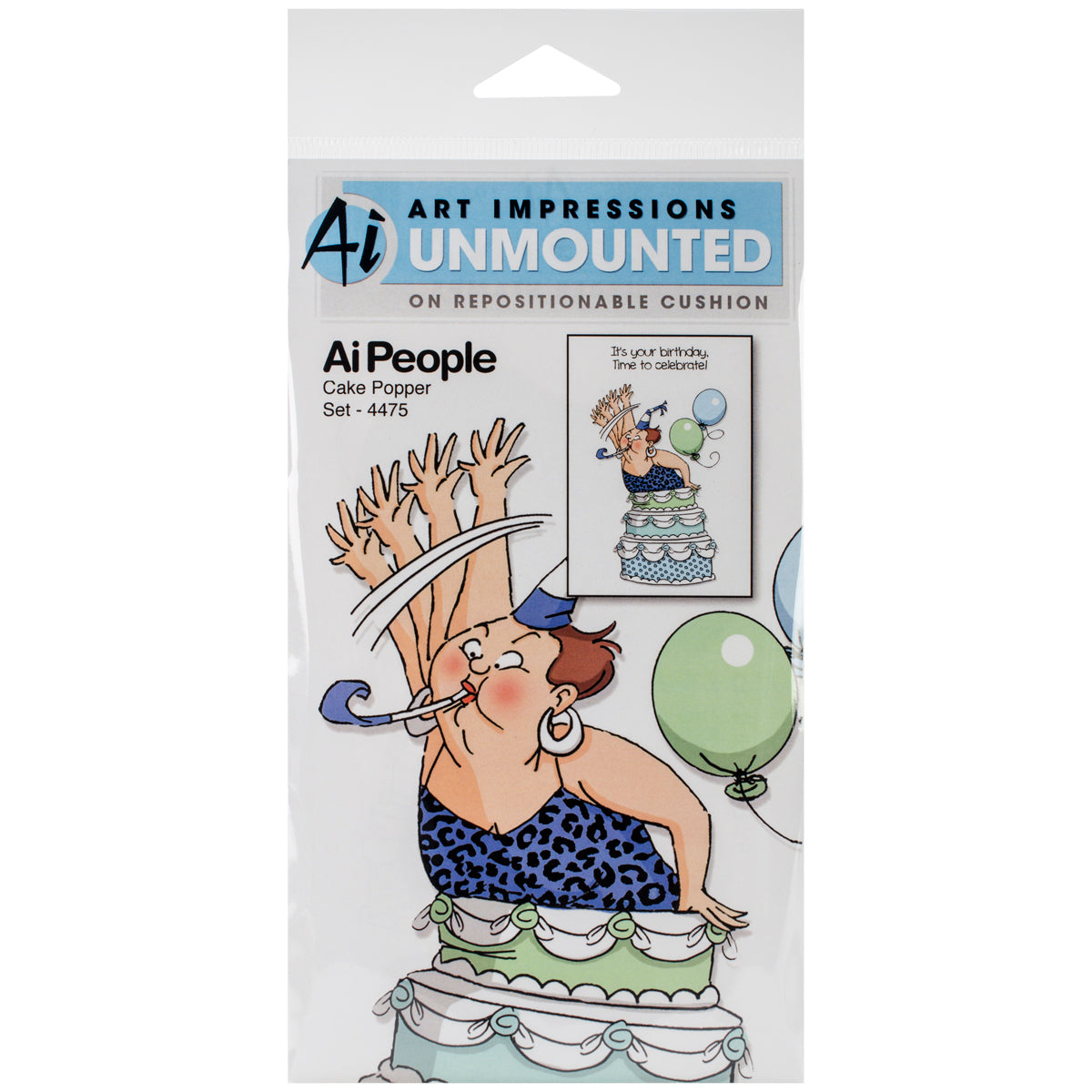 Art Impressions People Cling Rubber Stamps - Cake Popper Set