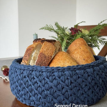Recycled (t-shirt) yarn basket- 119