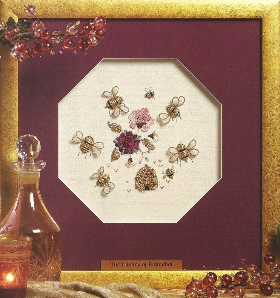 Rajmahal Busy Bee Hive Embroidery Kit - 14 x 16cm