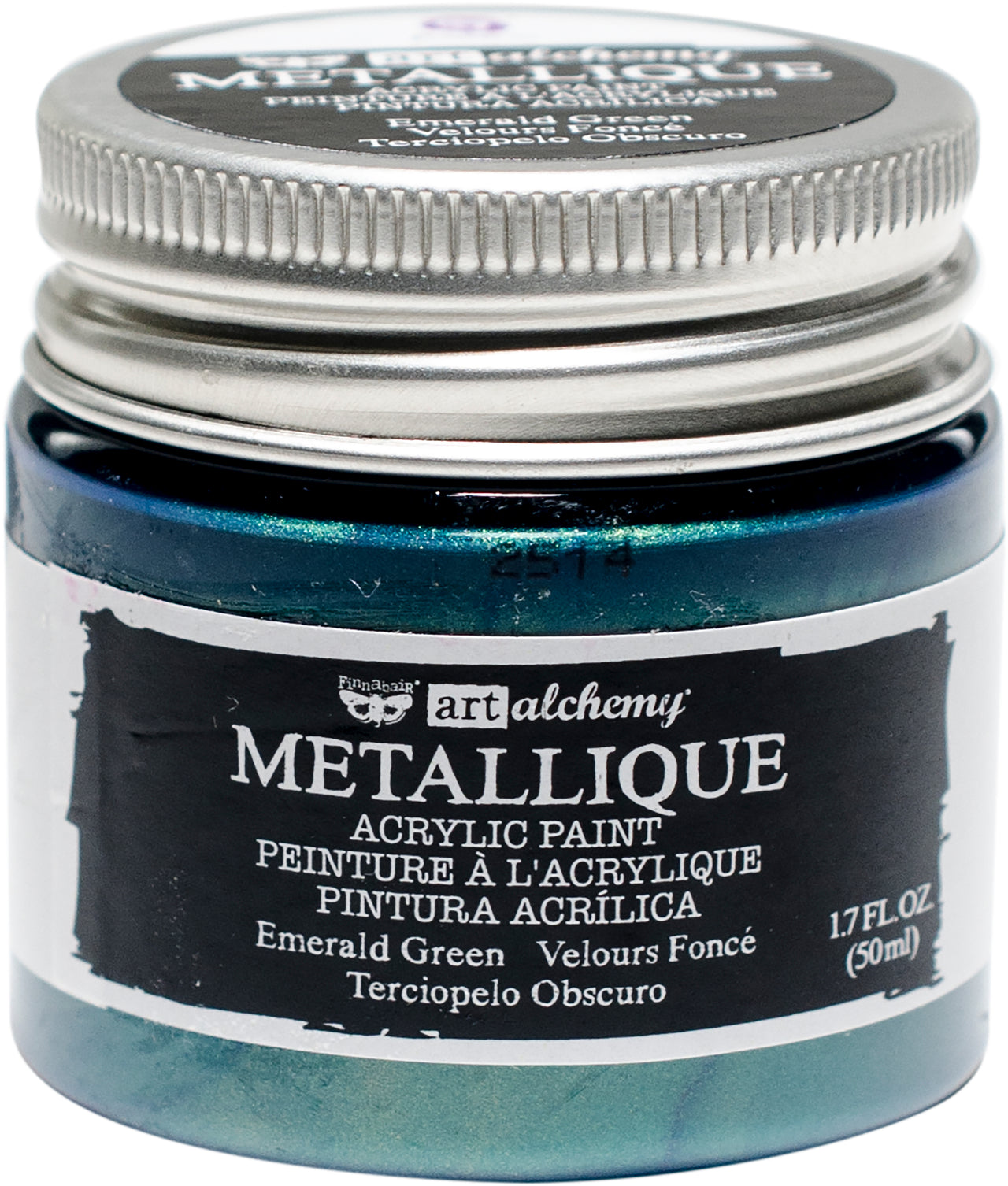 Prima Marketing Finnabair Art Alchemy Acrylic Paint 1.7 Fluid Ounces - Metallique Emerald Green