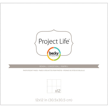 American Crafts Project Life Photo Pocket Pages 12/Pkg - Design L