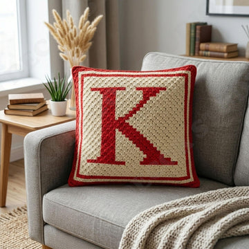 First Letter K Pillow Cover CROCHET PATTERN