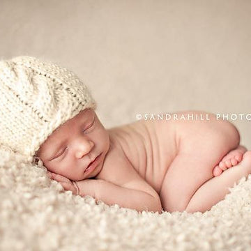 #3 Newborn cabled beanie