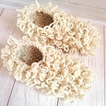 Fluffy woollen slippers
