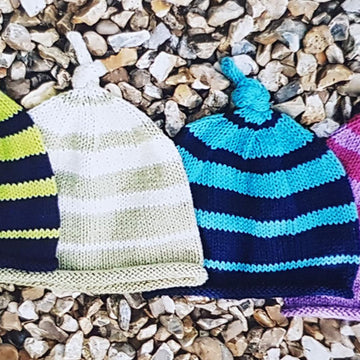 Striped Knotted Beanie