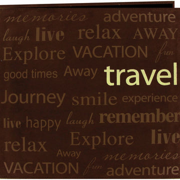 Pioneer Text Faux Suede Post Bound Album 12"X12" - Travel