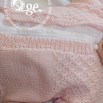Baby girls sweater with detailed bodice and frilled hemline and cuffs - P025