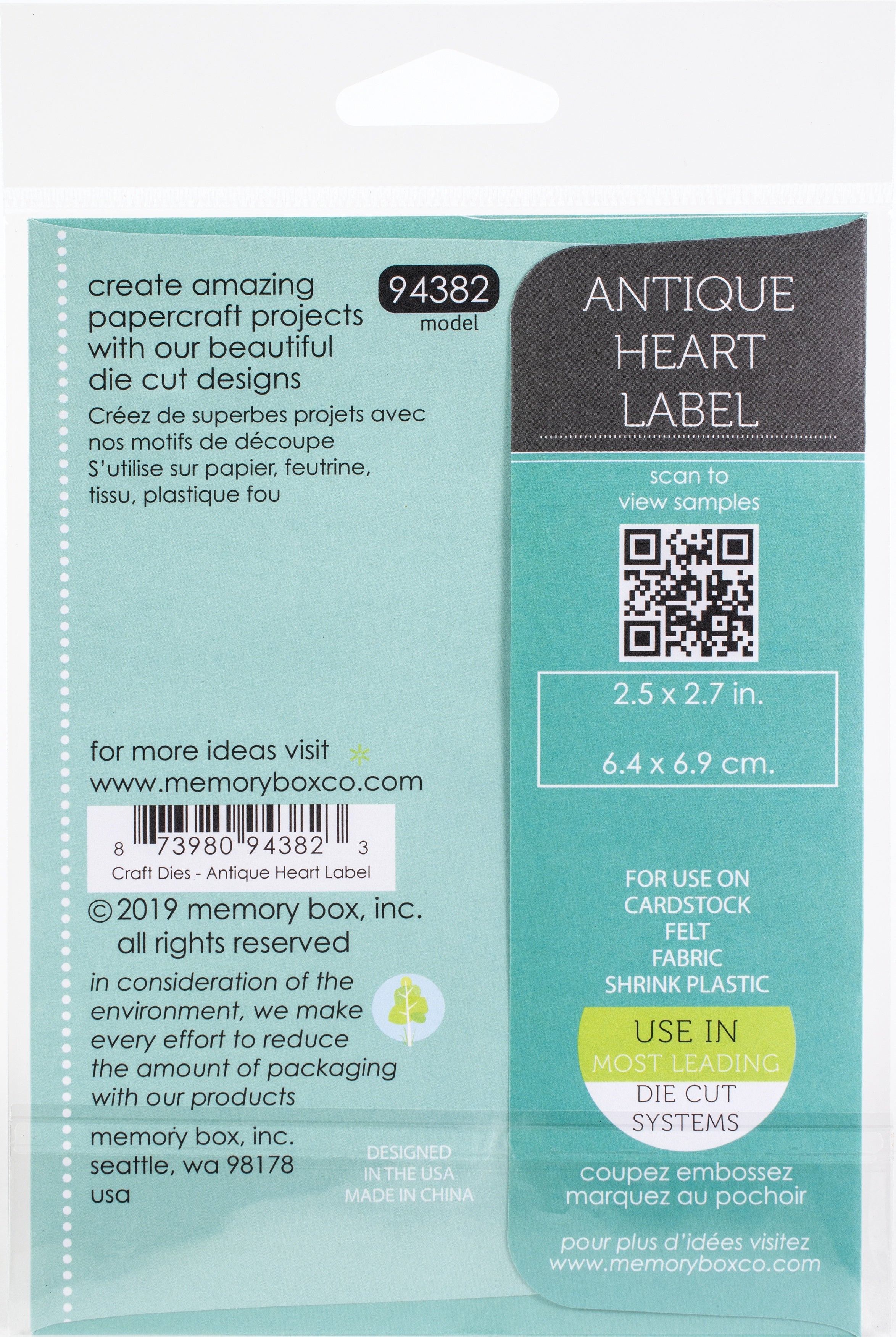Memory Box Dies - Antique Heart Label