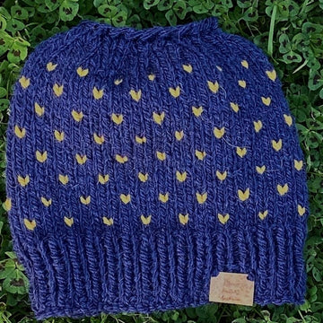 Messy Bun Beanie fair isle