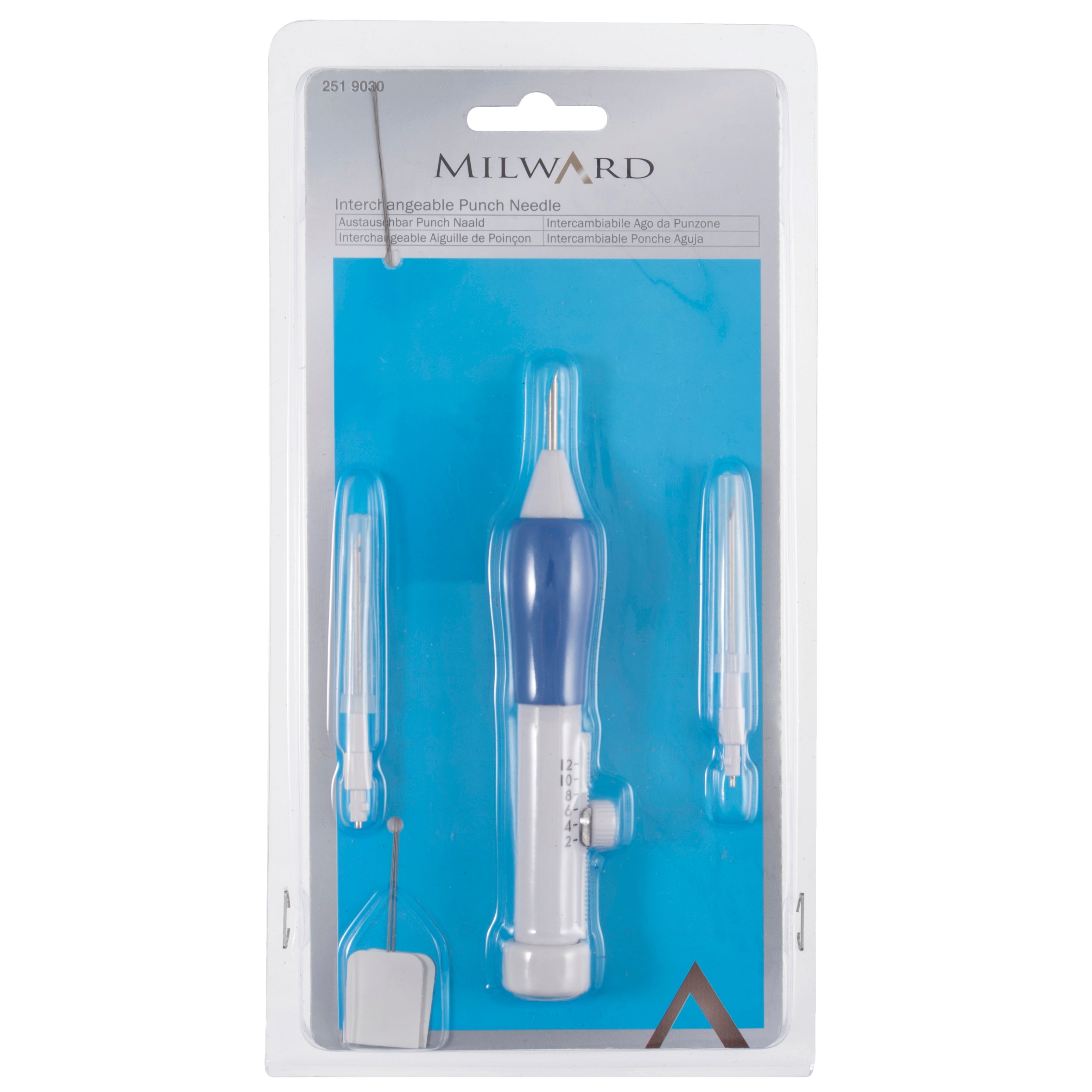 Milward Interchangeable Punch Needle: 12 Loop Size: 1.3mm, 1.6mm and 2.2mm