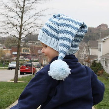 Crocheted Stocking Hat with Ribbed Edge