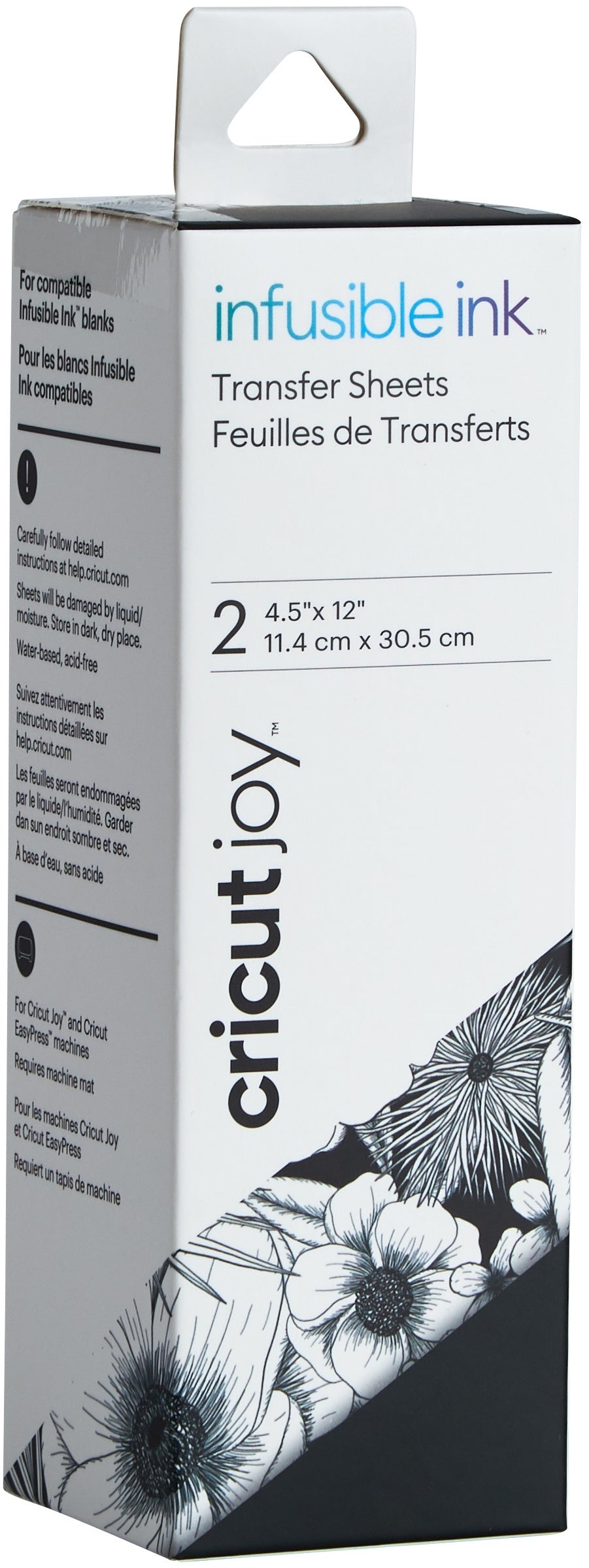 Cricut Joy Infusible Ink Transfer Sheet 4.5"X12" 2/Pkg - Black Botanical Patterns