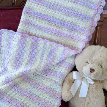 Custard Pie Linen Texture Baby Blanket – DK Pastel Crochet Pattern
