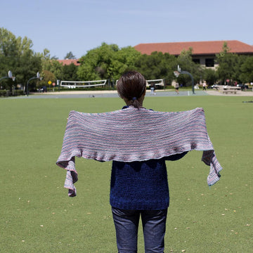 Frilled rainbow shawl