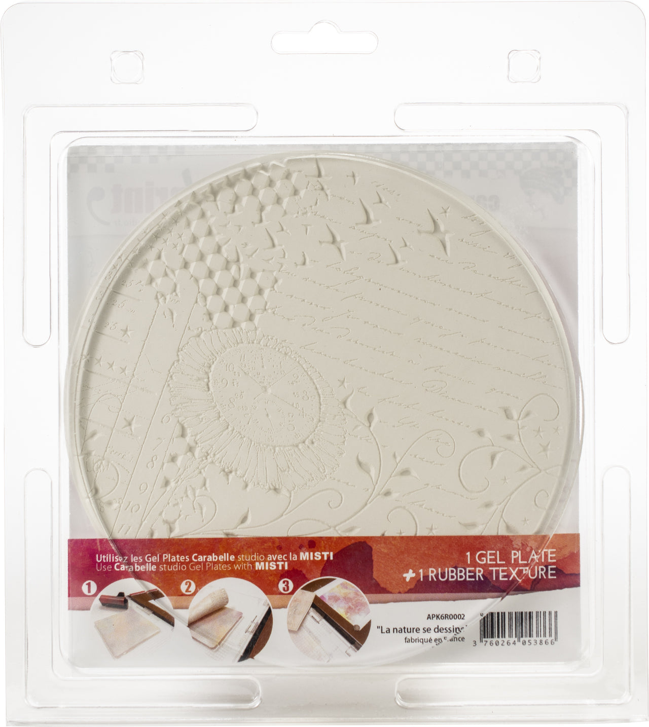 Carabelle Studio Gel Plate & Round Rubber Texture Plate Kit - Nature Is Emerging