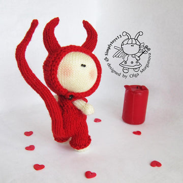 Pebble doll - Halloween Devil Doll
